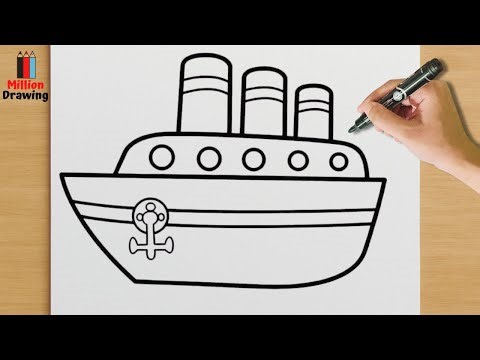 Boat Drawing Easy | How to Draw a Boat Step by Step for Kids