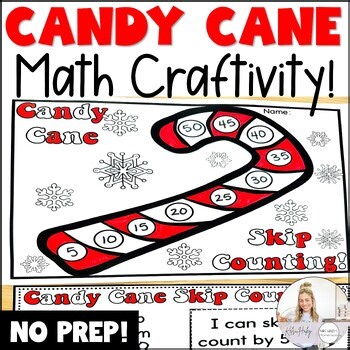 December Winter Math Craft Candy Cane Skip Counting Christmas Bulletin Board