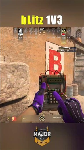 bLitz Incredible 1v3 Clutch vs G2!🤯🔥#cs2 #gamingshorts