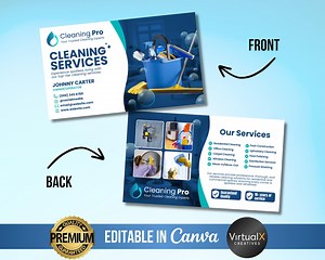 Cleaning Services Business Cards, Housekeeping Card, Cleaning Service Calling Card, Professional Cleaning, Maid Service Card, DIY Template - Etsy