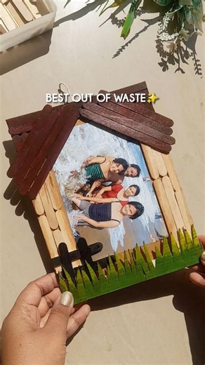 Best out of Waste✨️House theme Photo frame🏠 #trending #shorts #viralvideo #easydiy #bestoutofwaste