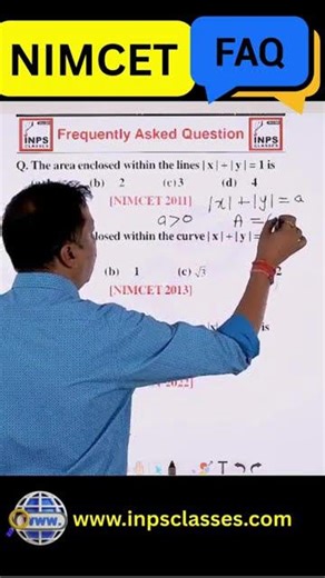NIMCET PYQs 🔥 Area of |x| + |y| = a | One Formula Trick | Nitin Sir INPS Classes