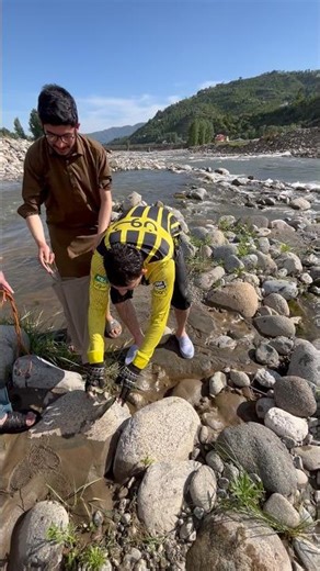 😱 TWO Big Fish Caught by Hand in Fast River! Insane Double Catch 🎣🔥 #fishing #handfish #foryou