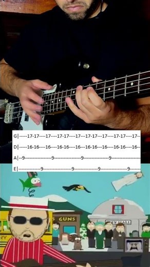 South Park theme - Bass cover + tabs! #shorts #bass