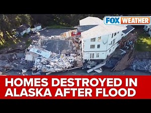 Drone Video Shows Homes Destroyed In Alaska Following Record Flooding