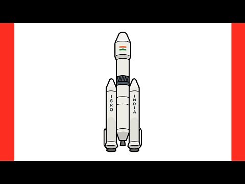 How to draw a Space ROCKET Chandrayaan 3 step by step / drawing ISRO moon rocket
