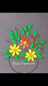 🧺🧺🧶🪡Beautiful flower basket designs hand embroidery 🌿🌺🌿 | Mala’s Needlework