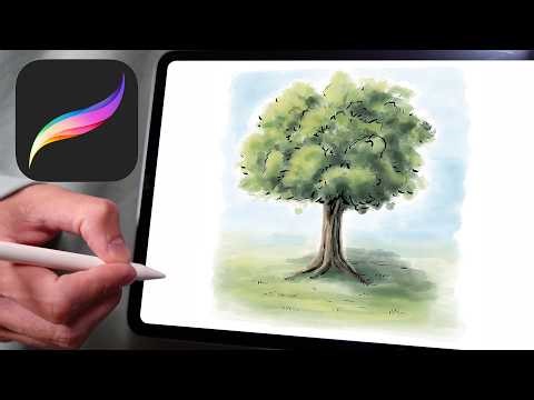 Water Colour Tree PROCREATE TUTORIAL 275