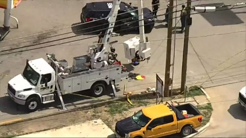 One person was electrocuted and another was seriously injured while working on power lines