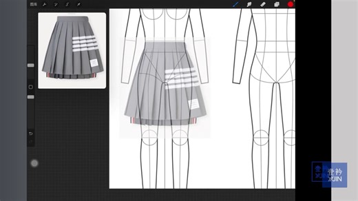 Procreate服装款式图公开课｜平面款式图绘画流程+以案例形式讲解部分工具操作使用方法