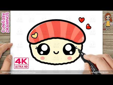 How to Draw Kawaii Sushi Step by Step | Easy Drawing for Kids and Toddlers!