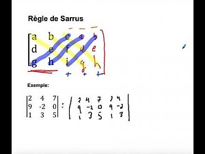 Règle de Sarrus (matrices 3x3)