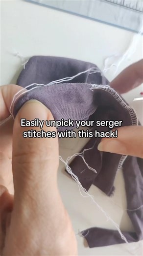 All you have to do is find the left thread & pull it first! Then all of your other threads will pull so easily! Have you tried this hack? #sewing #sewinghacks #sergerhacks #sewingaddict #sewingtutorial #sew | Madam Sew