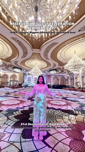 Khushboo on Instagram: "Ring in the New Year in grand style at La Flora, Meerut’s largest and most premium resort. Experience the city’s most exclusive New Year Party, designed to give you an unforgettable night of luxury, music, and celebration. ✨ 🎧 Live DJ Night with Artist Harsh Sharma Get ready to dance all night to high-energy, non-stop beats that will keep the party alive till the countdown! 🍽️ Unlimited Food & Drinks Indulge in a specially curated New Year menu with unlimited food and r
