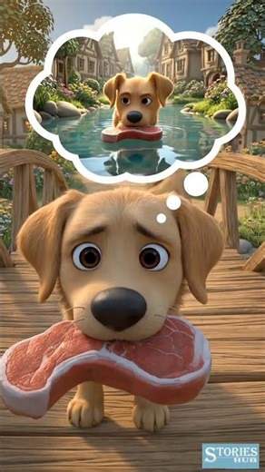 Urdu/Hindi Moral Story (The Greedy Dog Story | Don’t Be Greedy Lesson) #shorts #viral