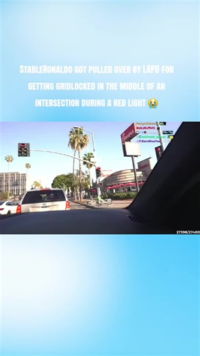 #StableRonaldo got pulled over by #LAPD for getting #gridlocked in the middle of an intersection during a red light 😭