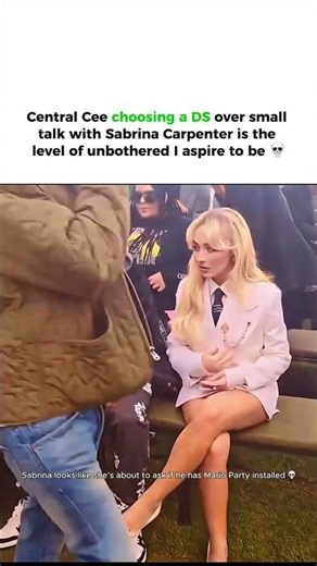 Central Cee playing Nintendo DS next to Sabrina Carpenter is a mood 💀 #centralcee #sabrina