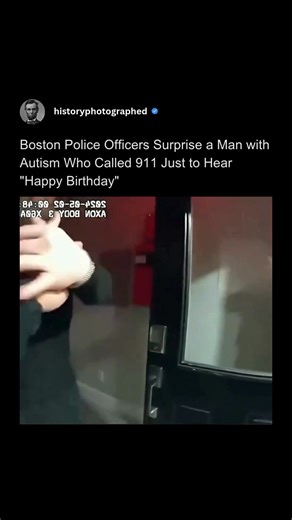50K views · 1.1K reactions | When a lonely man named Chris called 911 on his 25th birthday, all he asked for was someone to wish him a happy birthday. In an act of true kindness, Boston Police Officers Israel Bracho and Franklin Ortiz responded. They showed up at Chris's door in May 2024 with a muffin and candles, singing a cheerful serenade. This beautiful moment of empathy made his day, proving compassion is often the best response. | History In Pictures | Facebook