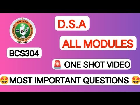 VTU DSA | Most Important Questions | All Modules | Guaranteed Exam Questions | BCS304