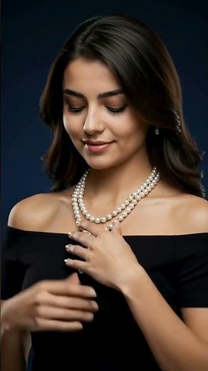 Round Real Pearl Necklace Set with AD Stone Pendant 16-17 Inches #fashion#pearlnecklace#pearljewelry