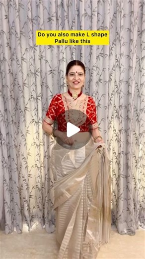 Heena Gehani on Instagram: "Draping L-shape Pallu in the perfect way tutorial! 🌟 Learn the art of styling your saree with grace and modern flair. Draped in this beautiful saree from @sattika_clothing A premium brand which deals in all types of ethnic wear, bridal wear, fancy sarees,suits,kurtis, coord sets and many more. Their range is quite affordable with various dhamaka offers. *A bonus offer for you*, *_they come live everyday at 2:30 PM on Facebook and showcase their collection, after seei