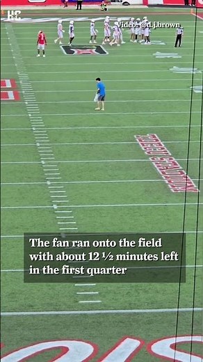 Fan interrupts UH football opener by running on field, promptly gets sacked