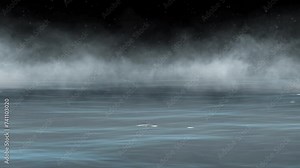 Ocean Water and Fog Toward Shore 4K Loop features ocean waves with fog rolling in toward the viewer in a loop.