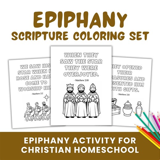Epiphany Scripture Coloring Pages | Wise Men Bible Verses | Christian Printable for Kids - Etsy Canada