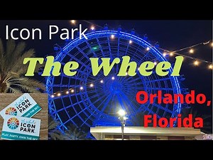 Ride THE WHEEL at Icon Park Orlando Florida at Night - Ferris Wheel - Disney Fireworks - eye in sky