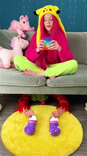 Slipper Surprise: Foam Frenzy! 😂 #shorts