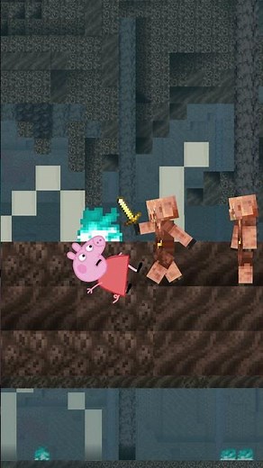 Peppa in Minecraft Animation Nether and Piglin Speeddrunner #shorts