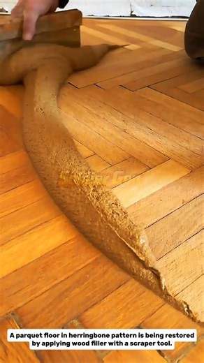 Parquet Floor Restoration with Wood Filler #shorts