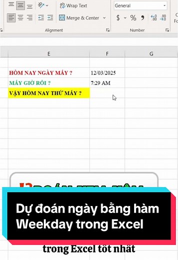 Dự đoán ngày bằng hàm Weekday trong Excel. Thủ thuật và Mẹo trong Excel tốt nhất.#learnontiktok #Excel #viral #viralvideo #exceltips