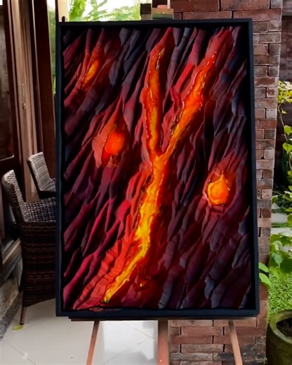 The most realistic lava painting!🖼️🎨 | MetDaan DIY
