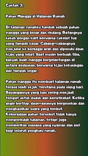 CONTOH TEKS DESKRIPSI YANG BERDIRI SENDIRI