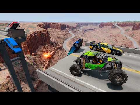 Racing Random Cars with Huge Jumps on Cliffs