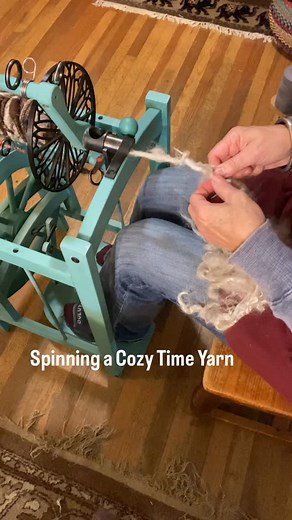 Spinning a Cozy Time yarn✨ Core spinning for strength & structure. My core thread on this spin is an alpaca boucle from Peru. Mohair locks are from our angora goats Latte & Luna are spun between sections of art batt strips made of alpaca (from Hombre), wool, silk, bamboo & kid mohair from Rosemary. All the goodies! Stay tuned to see this yarn plied! 🧶🦙🐐🐑✨ #mohairlocks #artyarnspinning #angoragoats #fiberfarm #handspunyarn #mohairlove #yarnmaker #yarnmagic #cedargroveranch | Cedar Grove Ranch
