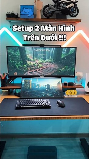 Cách Setup 2 màn hình trên dưới cực tiện lợi cho anh em tham khảo #nghiensetup #desksetup