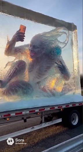 Assimilating alien who is frozen in the pose of taking a selfie!