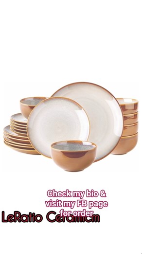 Elegant Ceramic Dinnerware Set for 6 🍽️ | Chip-Resistant Stoneware #foryou #ciramic #amazon