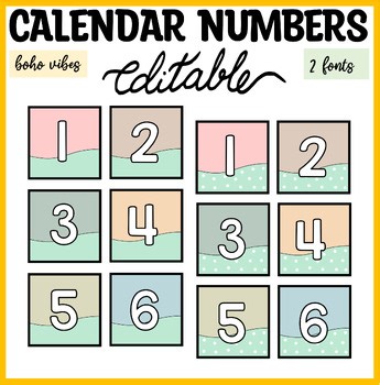 Printable Calendar Numbers, Number Labels, Number Spots, Number Tags