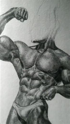 Muscular Physique 💪 | Realism Pencil Drawing #shorts #bodybuilding #drawing