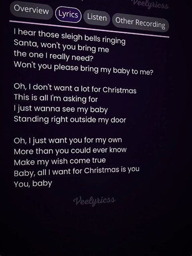 All I want for Christmas is you 🎧 #lyrics #song #christmas #fyp