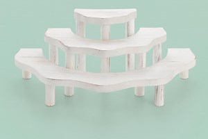 Whitewashed Wood Cupcake Stand, 3 Tier Half Moon Dessert Stand – Rustic Semicircle Tiered Display Riser for Cupcakes, Desserts & Party Decor - Etsy
