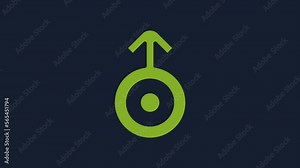 Yellow Ancient astrological symbol of Uranus icon isolated on blue background. Astrology planet. Zodiac and astrology sign. 4K Video motion graphic animation