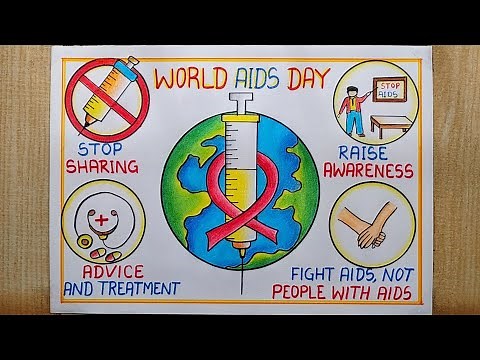 World AIDS Day Poster Drawing easy, 1st dec| AIDS day drawing| How to Prevent AIDS disease Drawing