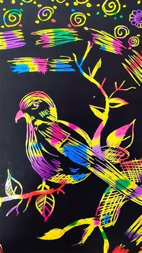 bird drawing on scratch paper #like #subscribe