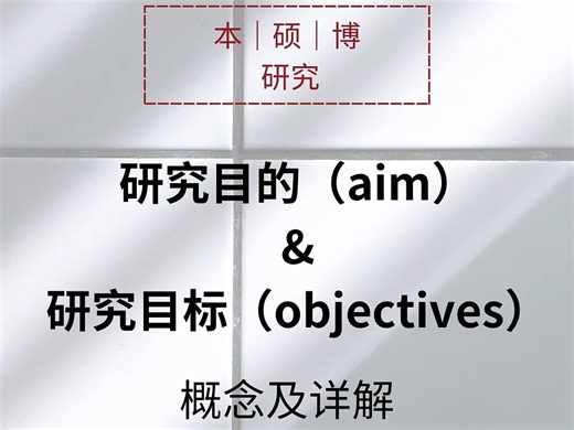 研究目的（aim）和研究目标（objectives）的概念及详解