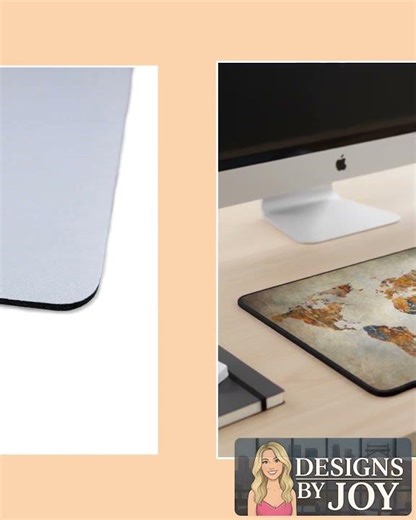 Grunge World Map Thick Mouse Pad With Vintage Design