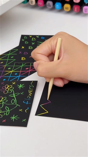 Scratch away the black surface to reveal bright colors underneath! Perfect for doodles, notes, or gifts. Fun for all ages. 🌈✏️ 🔍 Find it at https://temu.to/m/gl6ncvs3q9x or with this code fdv2992. #Temu #TemuFinds #CreativeFun | Temu Canada